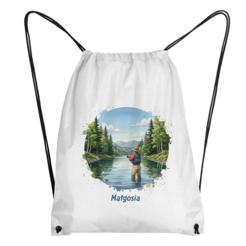 Worek kobieta wędkarz z dowolnym imieniem