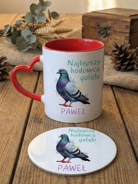 Zestaw prezentowy dla hodowcy gołębi - kubek + podkładka