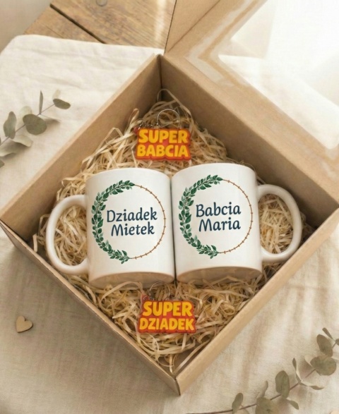 Zestaw prezentowy kubki na dzień babci i dziadka
