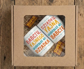 Zestaw prezentowy na dzień babci i dziadka - śmieszne kubki