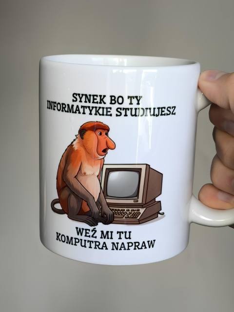 Kubek Janusz Nosacz ma problem z komputrem