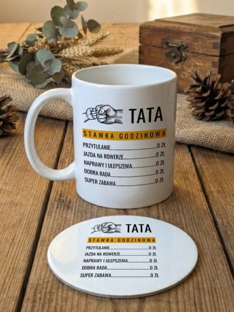 Zestaw prezentowy Cennik Taty - kubek i podkładka