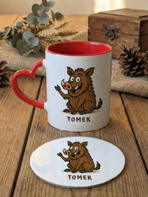 Zestaw prezentowy Dzik - kubek i podkładka