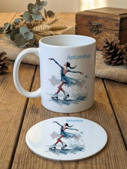 Zestaw prezentowy Łyżwiarstwo figurowe - kubek i podkładka