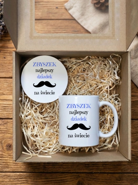 Zestaw prezentowy z dowolnym imieniem - najlepszy dziadek na świecie