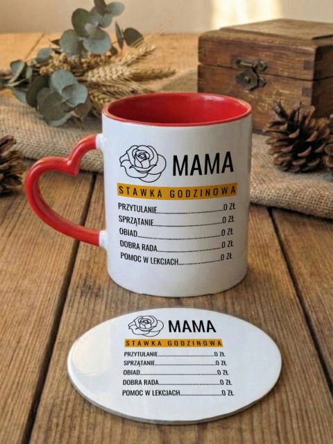 Zestaw prezentowy Cennik Mamy - kubek i podkładka