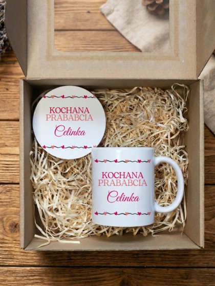 Zestaw prezentowy dla prababci - kochana prababcia - kubek + podkładka