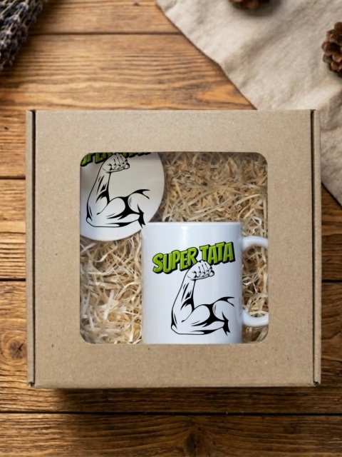 Zestaw prezentowy dla taty Super Tata - kubek i podkładka