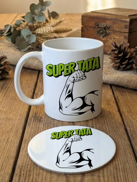 Zestaw prezentowy dla taty Super Tata - kubek i podkładka