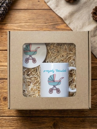 Zestaw prezentowy przyszły dziadek - kubek i podkładka