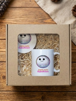 Zestaw prezentowy Jesteś moim bąbelkiem - kubek i podkładka