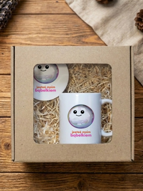 Zestaw prezentowy Jesteś moim bąbelkiem - kubek i podkładka