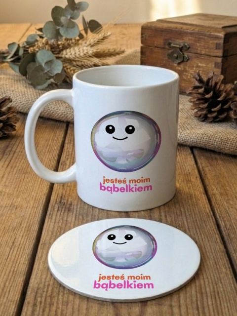 Zestaw prezentowy Jesteś moim bąbelkiem - kubek i podkładka